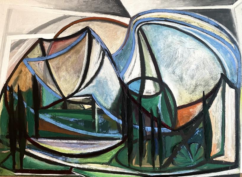 Neuf cyprès, juillet 1976