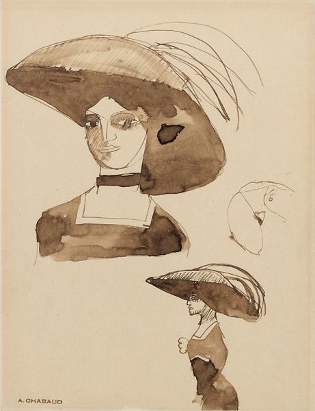 Etude de femme au chapeau, circa 1907