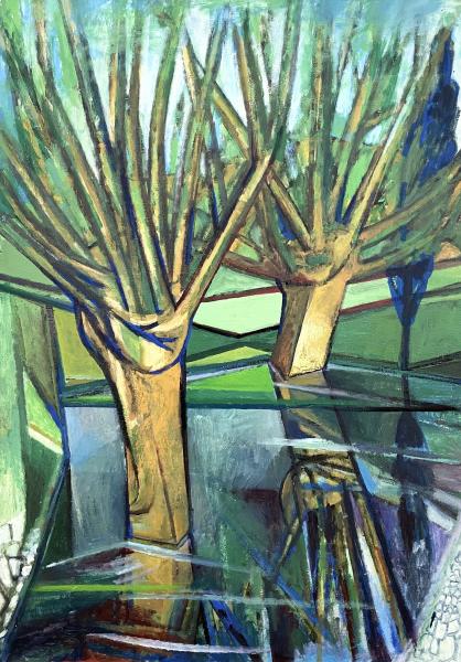 Deux arbres dénudés, août 1986